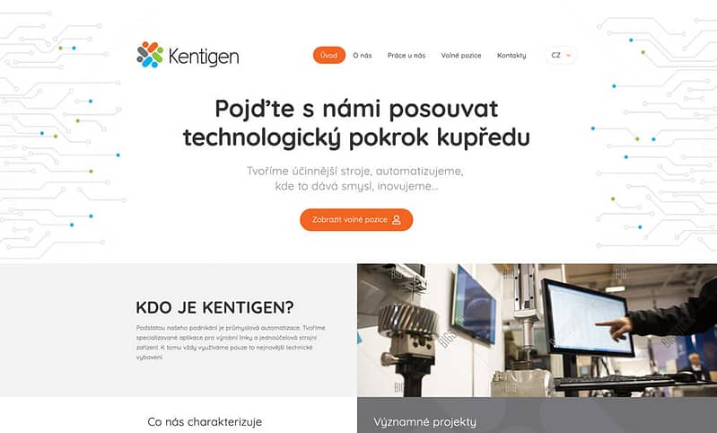 webdesign of kentigen website